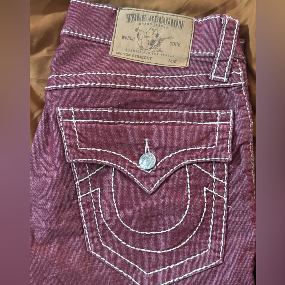 True religion burgundy corduroy jeans 31x32